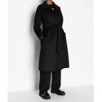 Cappotti con cintura  scontati neri S tinta unita manica lunga per Donna Giorgio Armani Exchange 