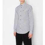 Camicie slim scontate grigie S di cotone per Uomo Giorgio Armani Exchange 