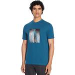 Magliette & T-shirt scontate blu L di cotone con scollo tondo mezza manica con scollo rotondo per Uomo Giorgio Armani Exchange 