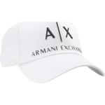 Cappelli sportivi scontati bianchi di cotone per Uomo Giorgio Armani Exchange 