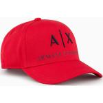 Cappelli sportivi scontati rossi di cotone tinta unita per Uomo Giorgio Armani Exchange 