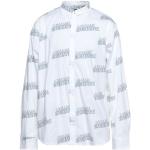 Camicie stampate classiche bianche S di cotone manica lunga per Uomo Giorgio Armani Exchange 