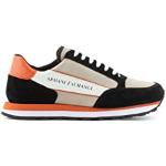 Sneakers stringate larghezza E casual arancioni numero 40,5 in pelle di camoscio per Uomo Giorgio Armani Exchange 