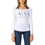 Magliette & T-shirt bianche S di cotone manica lunga con manica lunga per Donna Giorgio Armani Exchange 
