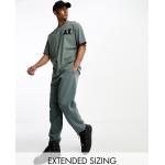 Pantaloni scontati verde scuro XXL taglie comode con elastico Giorgio Armani Exchange 