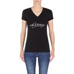 Magliette & T-shirt nere XS con strass mezza manica con scollo a V per Donna Giorgio Armani Exchange 