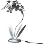 Lampade marroni in ferro a tema orchidea da tavolo compatibile con E14 Arti & Mestieri 