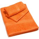 Asciugamani arancioni 40x60 di spugna tinta unita per ospiti Caleffi 