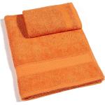 Asciugamani scontati arancioni 60x110 di spugna tinta unita per ospiti Caleffi 