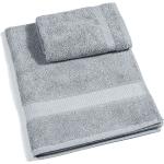 Asciugamani scontati grigio perla 60x110 di cotone tinta unita per ospiti Caleffi 