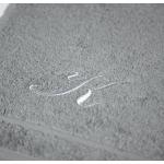 Asciugamani ricamati grigi 60x110 di spugna tinta unita Caleffi 