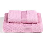Asciugamani rosa 60x110 di cotone tinta unita per ospiti Caleffi 