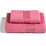 Asciugamani rosa scuro 60x110 di spugna per ospiti Caleffi 