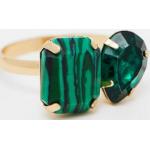 Anelli scontati verde smeraldo in ottone con pietre Asos Design 
