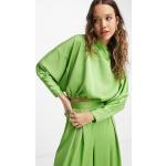 Bluse scontate verdi XS di raso manica lunga per Donna Asos Design 