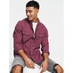 Camicie scontate viola XS manica lunga con taschino per Uomo Asos Design 