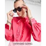 Camicie scontate rosa XS di raso manica lunga con manica lunga per Donna Asos Design 