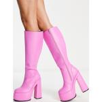 Stivali larghezza E scontati rosa numero 39 con punta rotonda con cerniera con plateau per Donna Asos Design 