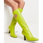 Stivali larghezza A scontati verdi numero 40 di pelle con cerniera con tacco per Donna Asos Design 