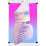 Abiti asimmetrici scontati color block multicolore XL di cotone con scollo asimmetrico per Donna Asos Design 