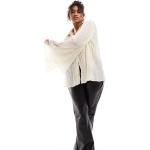 Magliette & T-shirt Regular Fit bianche taglie comode metallizzate manica lunga Asos Design 