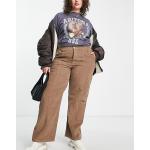 Pantaloni cargo scontati marroni in velluto a coste per Donna Asos Design 