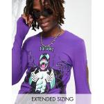 Magliette & T-shirt scontate viola S a girocollo manica lunga con scollo rotondo Asos Design Marvel 
