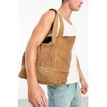 Shopping bags scontate marroni in tessuto Asos Design 