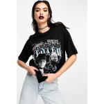 ASOS DESIGN - Mercoledì Addams - T-shirt oversize nera con grafica su licenza dello zio Fester-Nero