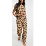 Maglie pigiama scontate marroni di modal leopardate Asos Design 