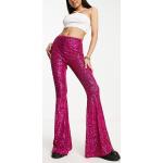 Pantaloni rosa con paillettes a vita alta Asos Design 