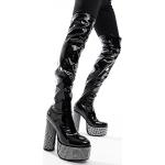 Stivali larghezza E scontati neri numero 42 di pelle con strass con cerniera con tacco per Donna Asos Design 