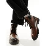 Stivali antinfortunistici larghezza E scontati da lavoro marroni numero 47 di pelle Asos Design 