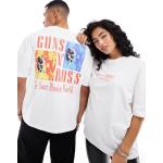 ASOS DESIGN - T-shirt unisex oversize bianca con stampe Guns N' Roses Tour -Bianco