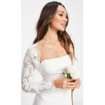 Coprispalle scontati bianchi S di nylon a fiori per matrimonio corti manica lunga da sposa per Donna Asos Edition 