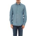 Camicie classiche blu di cotone traspiranti con taschino per Uomo ASPESI 