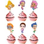 ATL Creation Set di 24 decorazioni per torte di compleanno a tema Bubble Guppies a tema sirena, decorazioni per torte di compleanno e cupcake
