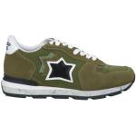 Sneakers stringate larghezza A verde militare numero 40 in tessuto tinta unita con stringhe per Uomo Atlantic stars 
