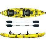Kayak-canoa 2 posti Atlantis ENTERPRISE gialla cm 385-2 gavoni - 2 seggiolino - 2 pagaie - 2 portacanne