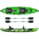 Kayak-canoa 2 posti Atlantis ENTERPRISE verde cm 385-2 gavoni - 2 seggiolino - 2 pagaie - 2 portacanne