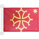 AZ FLAG Bandiera NAVALE OCCITANIA con Stella 45x30cm - Bandiera MARITIMA OCCITANA 30 x 45 cm Speciale nautismo