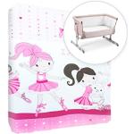 Baby Comfort Lenzuolo con angoli elasticizzati in 100% cotone per letto da 90 x 55 cm (balletto rosa)