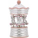 Bagutta carillon giostra da bambino in argento/legno bianco/rosa, linea Baguttino, 500 grams