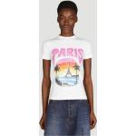 Magliette & T-shirt bianche L in misto cotone a tema Parigi mezza manica con manica corta per Donna Balenciaga Paris 