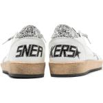 Sneakers stringate larghezza A bianche numero 37 di gomma con glitter con stringhe Golden Goose Ball Star 