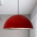 Lampadari industriali rossi in metallo da cucina compatibile con E27 