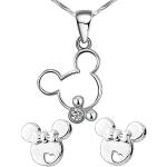 baobei bambini ragazze set di gioielli collana in argento minnie mouse collana in argento sterling con zirconi cubici mickey mouse regalo per donne ragazze con portagioie (s1480)