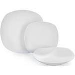 Servizi piatti scontati bianchi di porcellana 6 pezzi per 6 persone Barazzoni 