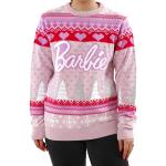 Pullover rosa XL in acrilico con glitter per Natale manica lunga per Donna Barbie 