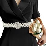 Cinture gioiello eleganti bianco sporco Taglia unica con perline per matrimonio per Donna 